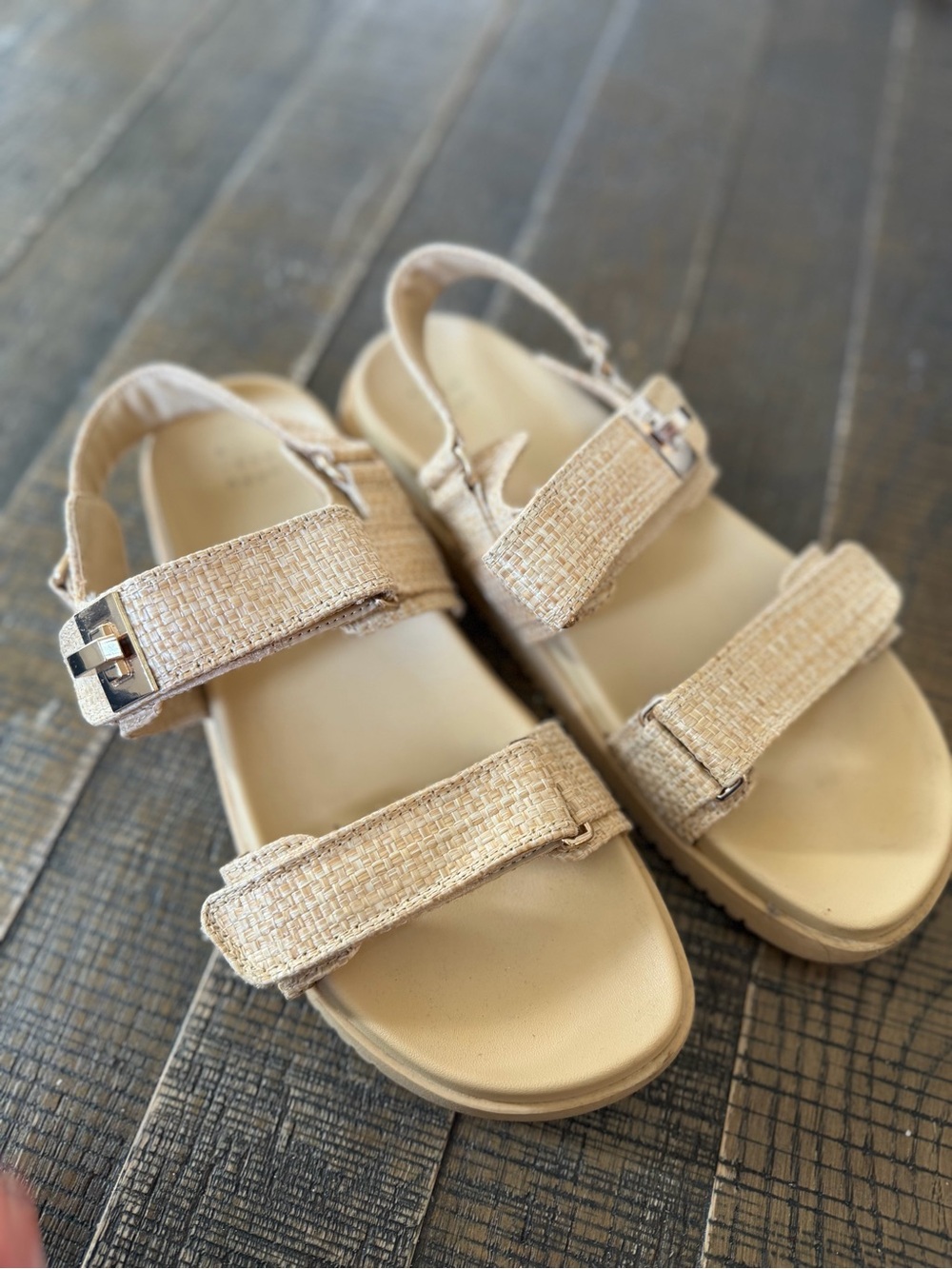 a new day Beige Woven Strap Sandals